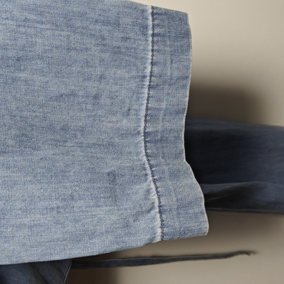 DL1961 NWT Premium Denim Alba Rolled Cuff Short Sleeve Belted Jumpsuit Size Sm - Picture 11 of 16